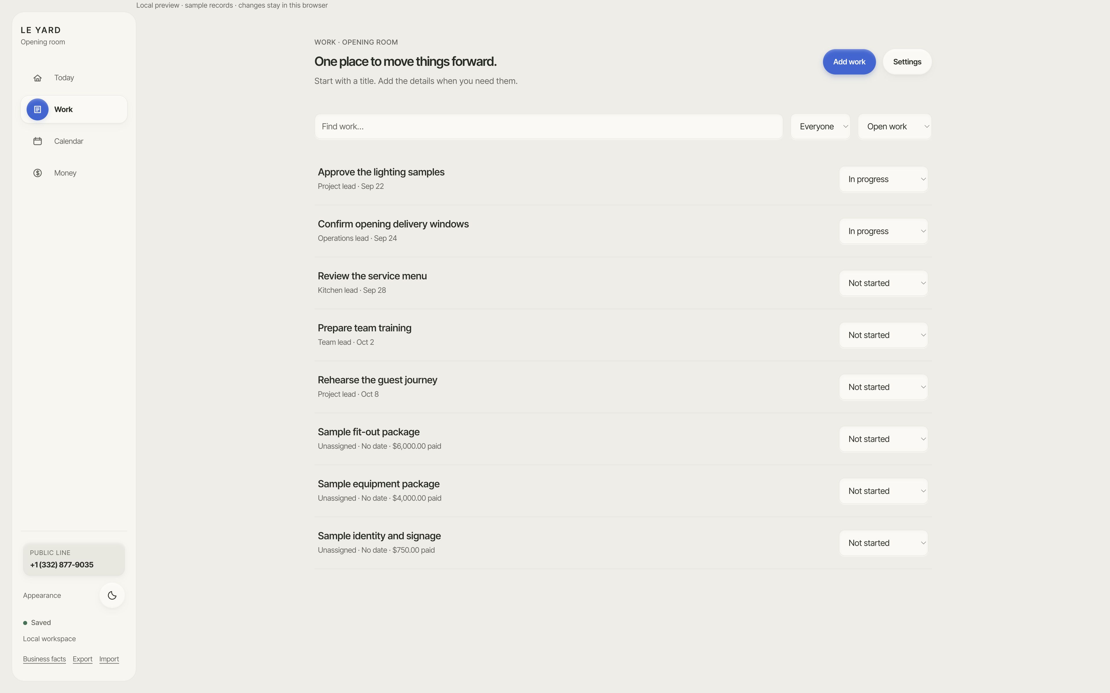 Fictional planning records